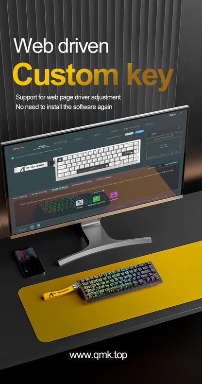 ATTACK SHARK X68HE Magnetic Keyboard Red Wired Mechanical for Pro Gaming 0.01mm Rapid Trigg 8000Hz SOCD/Rs 0.125ms 128K Rate