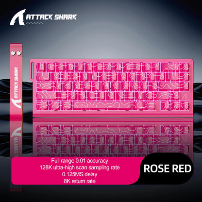 ATTACK SHARK X68HE Magnetic Keyboard Red Wired Mechanical for Pro Gaming 0.01mm Rapid Trigg 8000Hz SOCD/Rs 0.125ms 128K Rate